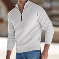 thumbnail image 2 of Sweaters for Men Standing Collar Half Zipper Elasticity Knit Base Long Sleeve, 2 of 9