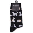 thumbnail image 1 of K. Bell Womens Cotton Blend Crew Socks, 9-11, Black, 1 of 1