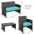 thumbnail image 3 of Costway Ensemble de Mobilier de Patio en Rotin 8 Pcs Chaise, Sofa et Table avec Coussins Turquoise, 3 of 10