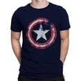 thumbnail image 1 of Captain America Captain America tscapdistshield-3x T-Shirt Navy Distressed Shield - 3TG, 1 of 5