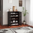 thumbnail image 2 of HOMCOM Armoire de Rangement pour Chaussures avec Portes à Lattes pour 15 Paires de Chaussures Brun, 2 of 10