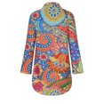 thumbnail image 4 of PEZHADA Robes pour Femmes Grande Taille Robes Chemise Décontractées Mode Femmes Imprimé Manches Longues Bouffantes Robe à Col en V Robe Midi Rouge, 4 of 6