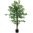 thumbnail image 1 of HOMCOM 5ft Artificial Trees Ficus, Decorative Fake Plant for Home Decor, 1 of 10