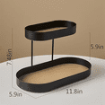 thumbnail image 3 of Leather Iron Black Perfume Tray-Perfume Stand Organizer for Dresser,Double Black Cosmetic Perfume Storage Rack, 3 of 6