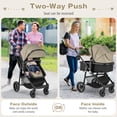 thumbnail image 2 of Babyjoy 2 in 1 Foldable Baby Stroller Kids Travel Newborn Infant Buggy Pushchair 22 lbs Coffee, 2 of 7