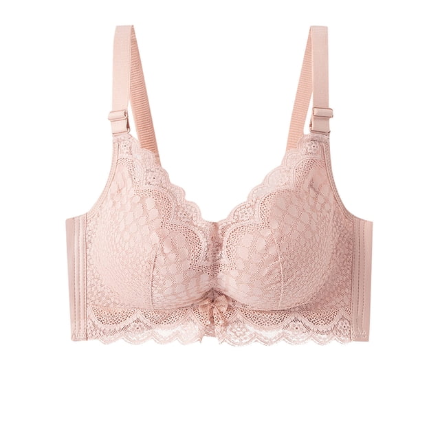 Backless Sports Bra Women Seamless Bra Feature V-Neck Bralette Bra Style W-725 Pinks 34