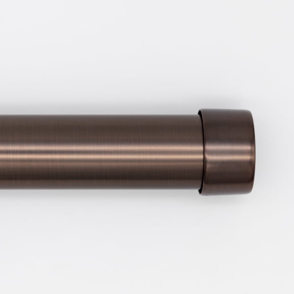 Better Homes & Gardens 1" Plated Oil Rubbed Bronze Cap Adjustable Single Curtain Rod Set, 42"-120"