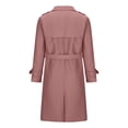 thumbnail image 4 of Soki Women's Long Double-Breasted Trench Coat Fall Winter Jacket with Belt, 4 of 5
