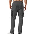 thumbnail image 4 of AherBiu Sweatpants For Men Fleece Lined Drawstring Elastic Waisted Straight Leg Pants With Pockets Casual Gym Workout Trousers, 4 of 7