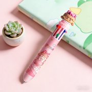 BUTASY Ballpoint Pens 10 Color Cute Character Multi Color Ballpoint Pens Click Style Retractable Colored Pens for Kids Students School Office and Art Supplies