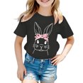 thumbnail image 2 of MIASHUI T-Shirt à Manches Courtes pour Tout-Petits, Imprimé Lapin de Pâques, Noir, 3-4 Ans, 2 of 3