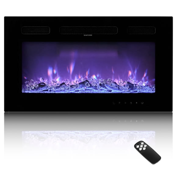 VEVOR 50 inch Electric Fireplace Wall Mounted Recessed with Remote Control 1500W