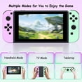 thumbnail image 3 of Switch Controller for Nintendo Switch, Switch Remote Control supports Dual Vibration/Motion Control/Screenshot/Wake-up (Purple & Green), 3 of 16