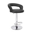 thumbnail image 1 of Halo Tabouret de Bar Contemporain Réglable en "Cuir" - Noir, 1 of 2