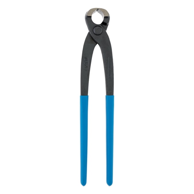 CHANNELLOCK Bétonneur Nipper de 10 Pouces avec Couteau et style Enclume, Bords de Coupe Traités Thermiquement au laser, Corps en Acier à Haute Teneur en Carbone Noir, et Poignées en Caoutchouc Bleues, Conçu pour Couper Dur, Mi-Dur et Fil Souple dans des applications Spécialisées d'Outils Manuels.