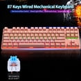 thumbnail image 2 of BAJEAL 87 Keys Wired Mechanical Keyboard Mixed Light Mechanical Keyboard with Mechanical Blue Switch Suspension Button Blue, 2 of 8