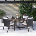 thumbnail image 1 of Better Homes & Gardens Laval 5-Piece Steel Outdoor Patio Dining Set with Cushions, Brown, 1 of 9