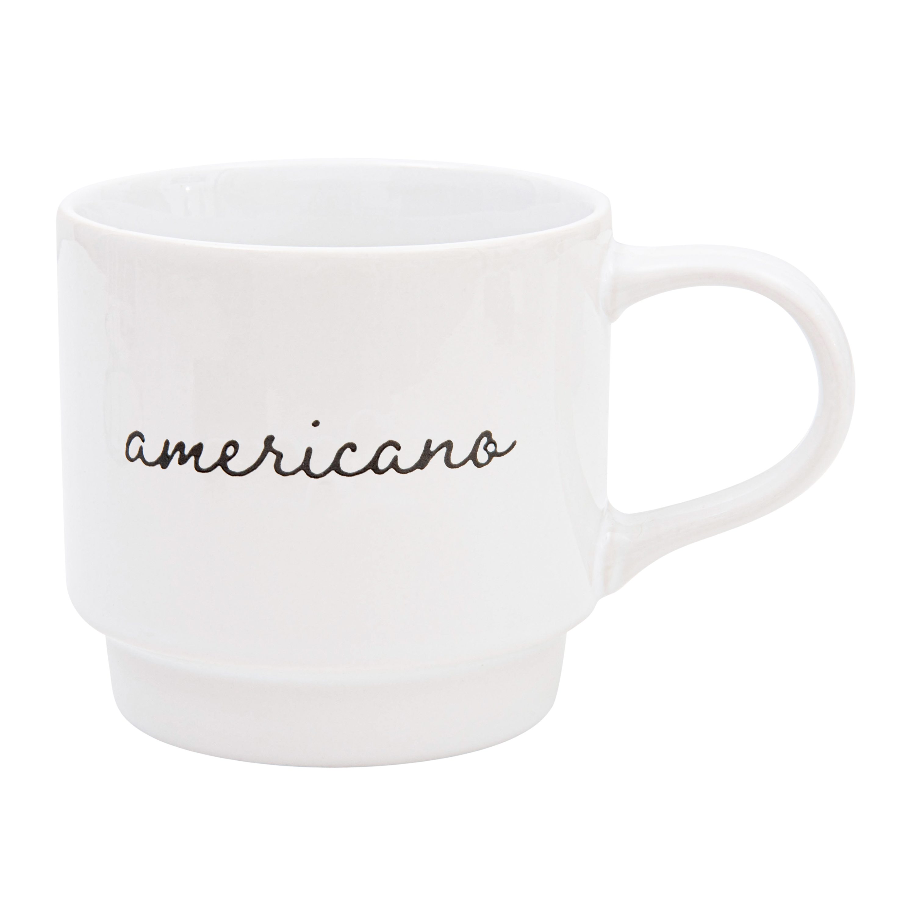 HomeTrends Mugs Empilable Emsemble 4 pièces avec Support en métal argenté