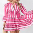 thumbnail image 3 of Robe Courte d'Été à Fleurs pour Femmes Boho Fluide Robes Courtes à Manches Longues Robe de Cocktail, 3 of 7