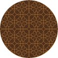 thumbnail image 1 of Ahgly Tapis Rond Lavable en Machine Intérieur Transitionnel Acajou Brun, 5 Pieds Rond, 1 of 7