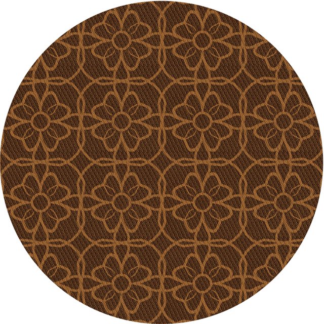 Ahgly Tapis Rond Lavable en Machine Intérieur Transitionnel Acajou Brun, 5 Pieds Rond