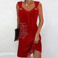 thumbnail image 2 of Penkiiy Robes d'Été pour Femmes 2024 Décontractées Ajustées Amples Couleur Unie Col Rond Tempérament Élégantes Robes Dos Nu 2TG Rouge, 2 of 5