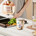 thumbnail image 3 of Portable Fruit Cup High-value Salad Cup With Fork Spoon Picnic Double-layer Draining Fresh-keeping Box, 3 of 6