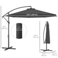 thumbnail image 3 of Outsunny 10' Deluxe Patio Umbrella, Outdoor Market Parasol, Grey, 3 of 10