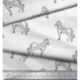thumbnail image 2 of Soimoi Velvet Fabric Horse Block Printed Craft Fabric by The Yard 58 Inch Wide, 2 of 3