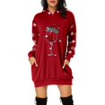 thumbnail image 1 of Kcodviy Femmes Vintage Joyeux Noël Chandails et Chandails à Capuchon Zippés pour Femmes Robe Imprimée à Manches Longues Chandail à Capuchon pour Femme à Fermeture Éclair devant Chandails à Capuchon à Manches Longues Midi Tunique Zippée pour Femmes Robes Chandail en Molleton avec Poches, 1 of 5
