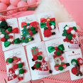 thumbnail image 3 of Kids Girl Christmas Tree Santa Elk Snowflake Hat Shape Duckbill Hairpin Gift Set, 3 of 9