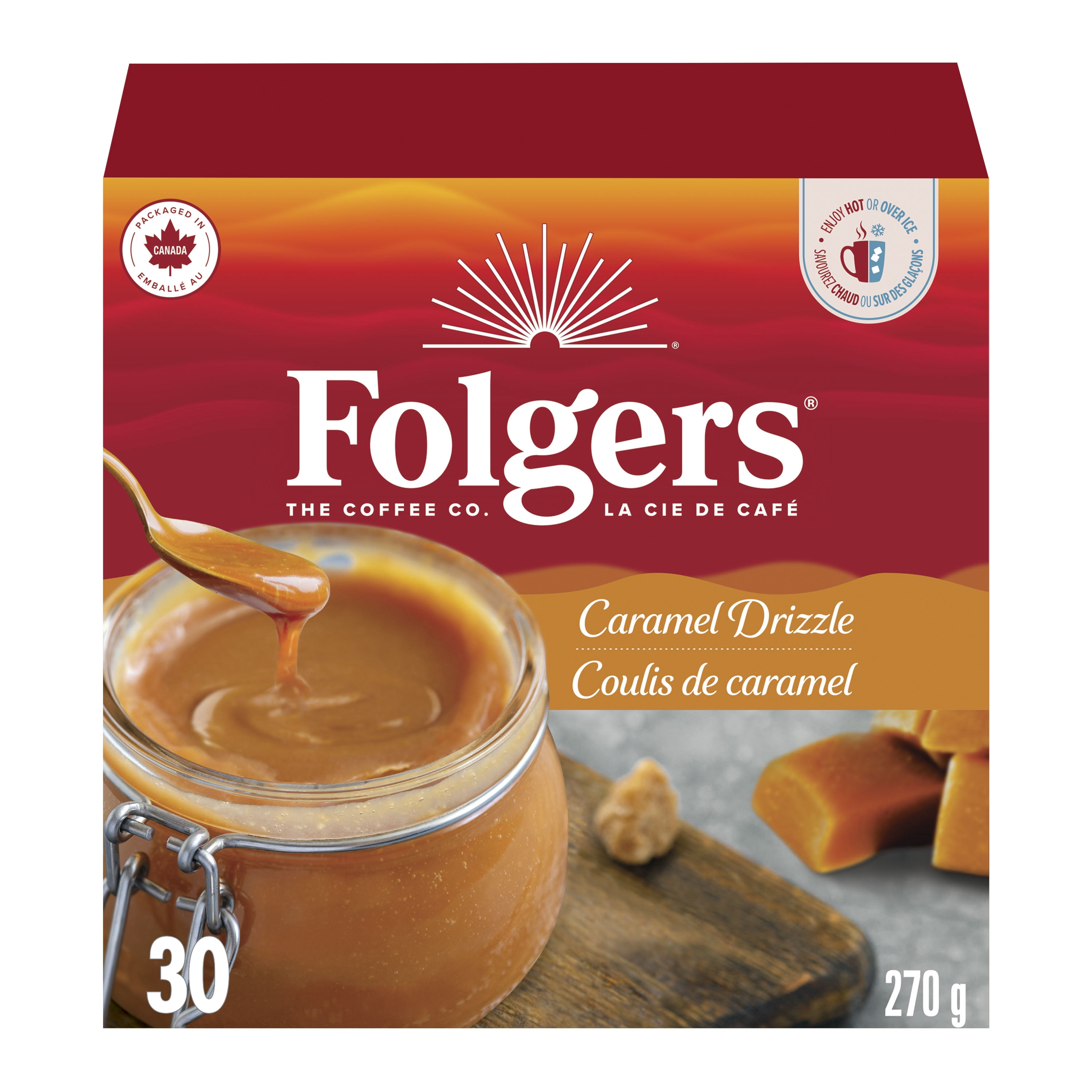 Folgers Caramel Drizzle K-Cup Coffee Pods 30 Pods - Walmart.ca