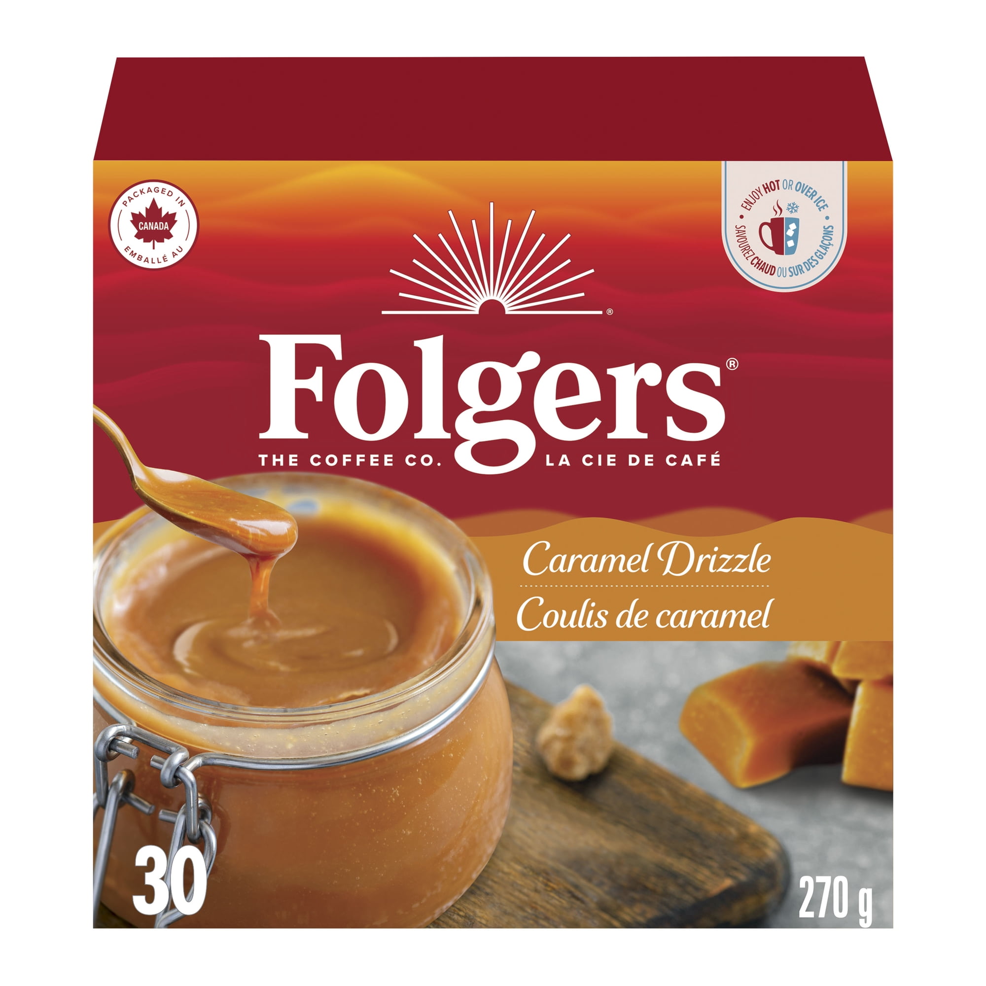 Folgers Caramel Drizzle K-Cup Coffee Pods 30 Pods - Walmart.ca