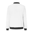 thumbnail image 4 of Womens Fashion Jacket Casual Stand Collar Zip Up Lightweight Coat Fall Color Block Jackets with Pockets White S, 4 of 5