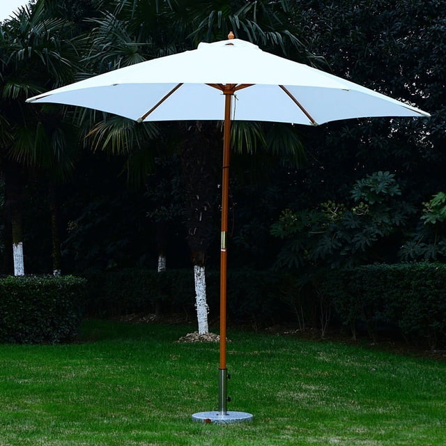 Outsunny 9ft parapluie extérieur en bois de patio