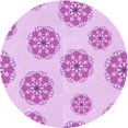 thumbnail image 1 of Ahgly Tapis Rond Lavable en Machine Intérieur Transitionnel Fleur Rose, 4 Pieds Rond, 1 of 7