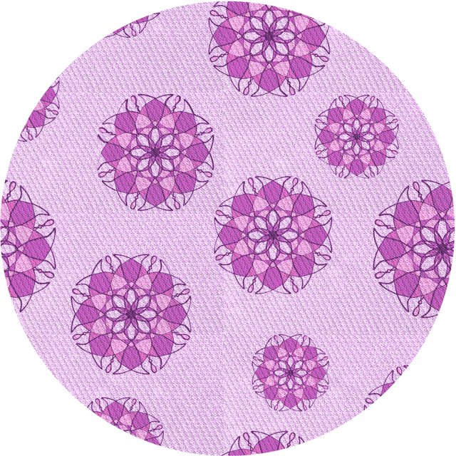 Ahgly Tapis Rond Lavable en Machine Intérieur Transitionnel Fleur Rose, 4 Pieds Rond