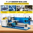 thumbnail image 2 of VEVOR Metal Lathe 7" x 14",Mini Metal Lathe 0-2250 RPM Variable Speed,Mini Lathe with 4" 3-jaw Chuck,Bench Top Metal Lathe, Benchtop Lathe, for Various Types of Metal Turning, 2 of 9