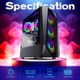 thumbnail image 2 of AQVIN AQ30 Gaming PC | NVIDIA GeForce RTX 3050 GDDR6 6GB | Intel Core i7 CPU | 1TB NVMe SSD Storage | 16GB DDR4 RAM | Windows 11 Pro | RGB Gaming Keyboard Mouse | Built-in WIFI - Black, 2 of 5