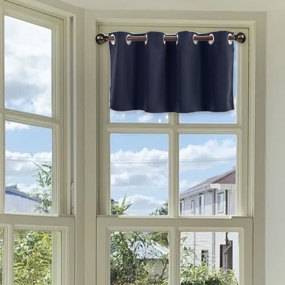 Short Curtains Light Blocking for Kitchen Window 29x14 Inch Opaque Polyester Drapes for Small Windows Blackout Curtain Panels for Bathroom or Office Easy Hang Window Treatment for Privacy