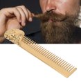 thumbnail image 4 of Stainless Steel Beard Comb Skull Shaped Handle Styling Tool Home Salon Men Mustache Hair Comb, 4 of 7