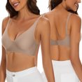 thumbnail image 2 of Timegard Womens Bras Adjustable Strap Wireless Deep V Neck Smoothing Full Support Comfort Everyday Bra, 2 of 6