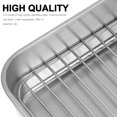 thumbnail image 2 of 1 Set Stainless Steel Baking Tray with Rack Practical Tray Baking Dish (Silver), 2 of 9
