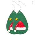 thumbnail image 2 of Christmas Faux Leather Earrings Santa Xmas Tree Snowman Earrings Dangle Earrings, 2 of 10