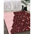 thumbnail image 3 of Ahgly Tapis d'Intérieur Lavable en Machine Carré Transitionnel Rose Corail Clair, 3 Pieds Carré, 3 of 7