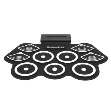 Tapis d'Entraînement pour Tambour Enroulable, Ensemble de Batterie Électronique Rouleau Ensemble de Batterie Électronique Portable Tambour Électronique Utilisation Pratique