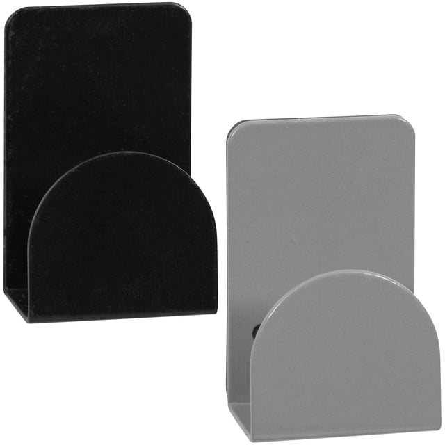 Merangue Crochet Magnétique de Casier, Robuste, Assorti, Lot de 2 avec un Crochet Métallique Noir et un Gris Comprenant une Plaque Arrière Rectangulaire et un Crochet avant en Demi-Cercle, Équipé d'Aimants Solides pour une Fixation Sécurisée aux Casiers Ou Armoires en Métal, Convient pour Suspendre des Sacs, des Vestes et des Clés.