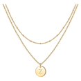 thumbnail image 1 of SIfdSeng Women's Fashion Heart Letter Necklace 26 Letters Circular Double Layer Neck Chain, 1 of 5