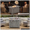 thumbnail image 3 of Patiojoy 43" Propane Fire Pit Table 50,000 BTU Outdoor Propane Gas Fire Table w/ Wood Grain Tabletop Hideaway Tank Storage, 3 of 10