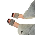 thumbnail image 4 of RKSTN Pantoufles pour Femmes Nouvelles Rétro à Bout Carré Chaussures Plates Sandales Décontractées à Strass Pantoufles,Pantoufles pour Femmes Intérieur Extérieur, 4 of 5